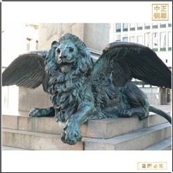 带翅膀的铜雕飞狮铸造