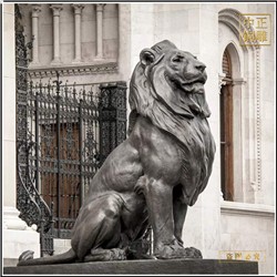 大门口铜狮子雕塑图片