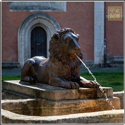 铜狮子喷泉雕塑